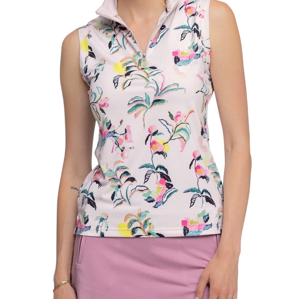 Kastel CORAL GARDEN BLOOMS SLEEVELESS SUN SHIRT, XS, NWT